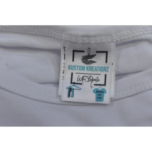 Kustom Kreationz Womens Plain Blank White T-Shirts XL Short Sleeve Lot of 2 - Picture 5 of 6